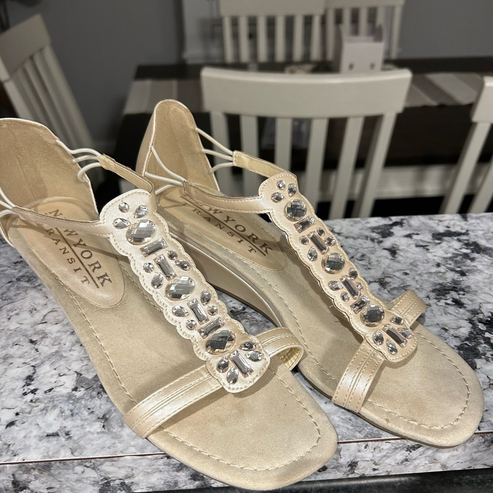 Women’s bejeweled wedge sandal